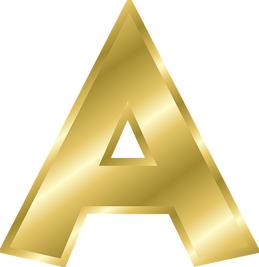 Capital "A" in Gold
