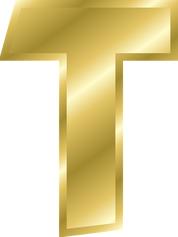 Capital "T" in Gold
